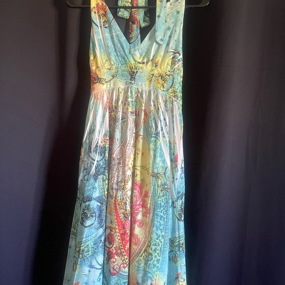 Halter Mini Dress Multi-Color 💜💙🧡💕💛💚❤️ - Picture 2 of 4